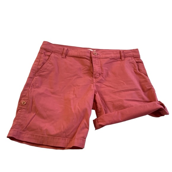 Size 30 Pink Tory Burch Pink Chino Shorts Roll Tab Hem - Picture 3 of 11